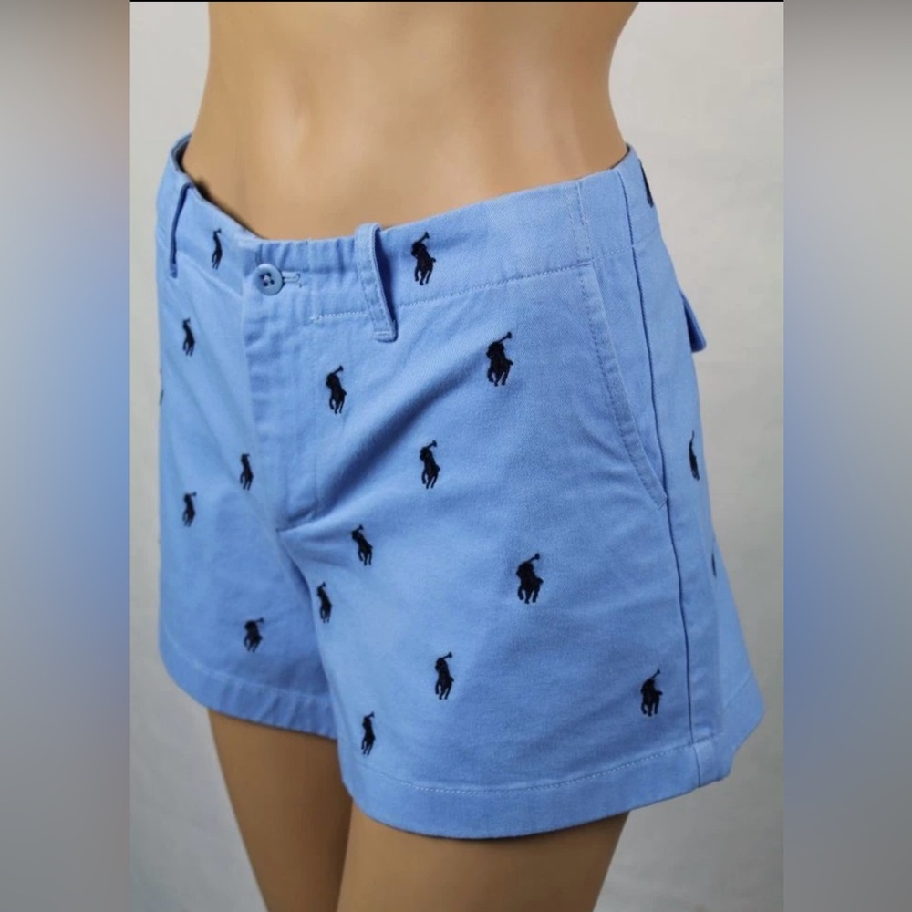 RALPH LAUREN SPORT Zip-Fly Shorts — Women’s 2 | Embroidered Prep-Core 💙